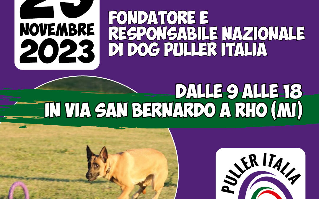 25 novembre 2023, stage di Dog Puller con Marco Chiaro, Fondatore e responsabile nazionale di Dog Puller Italia.